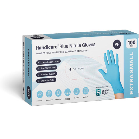 Shield Right Blue Nitrile Powder Free - Extra Small